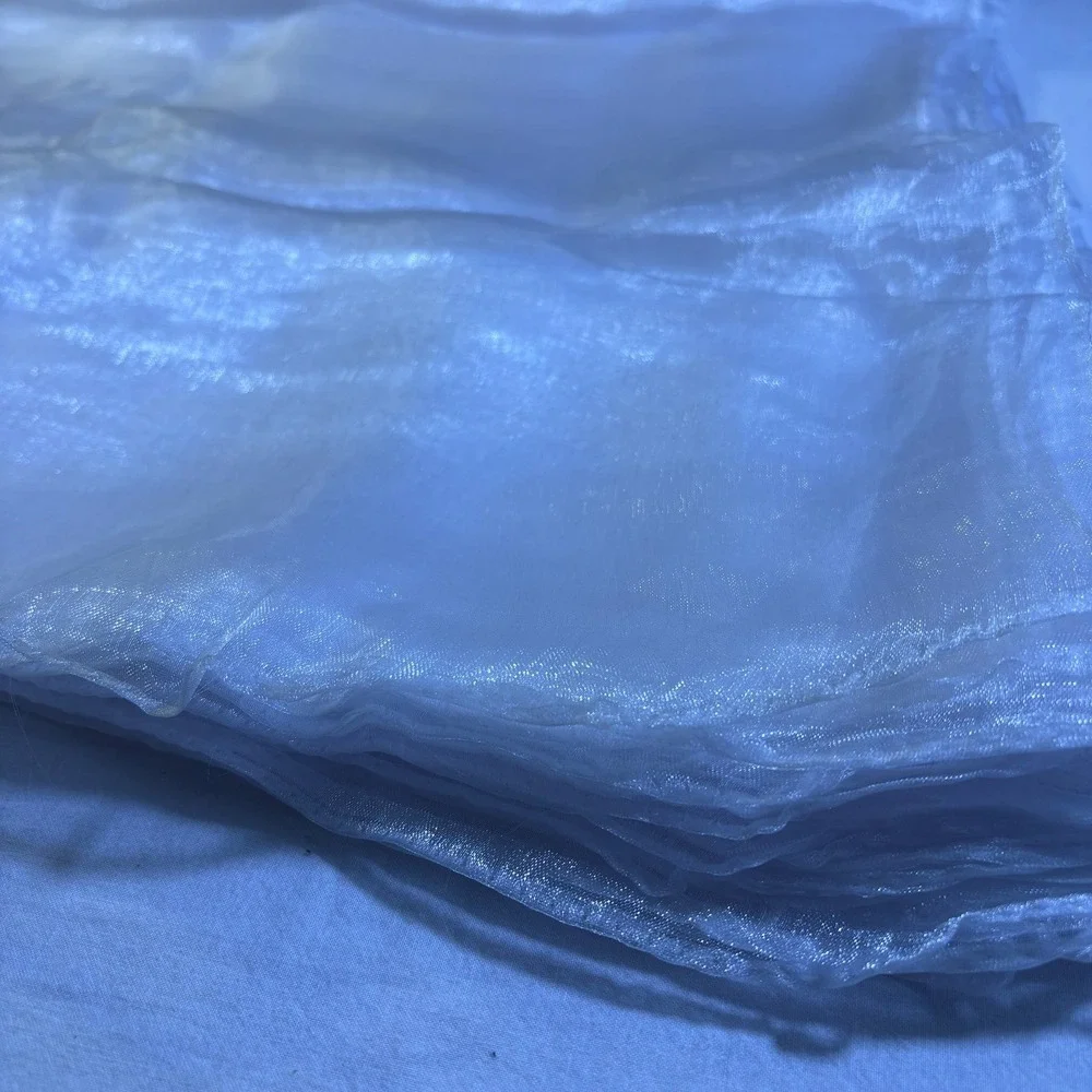 48 pk 24in x 24in White Organza Fabric Sheer Draping Material Craft Decor Scraps